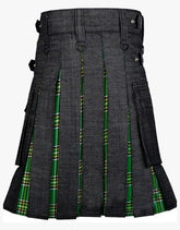 DENIM KILT WITH A BLACK SLIM FIT - Scottish Kilt Jacket™ USA-UK